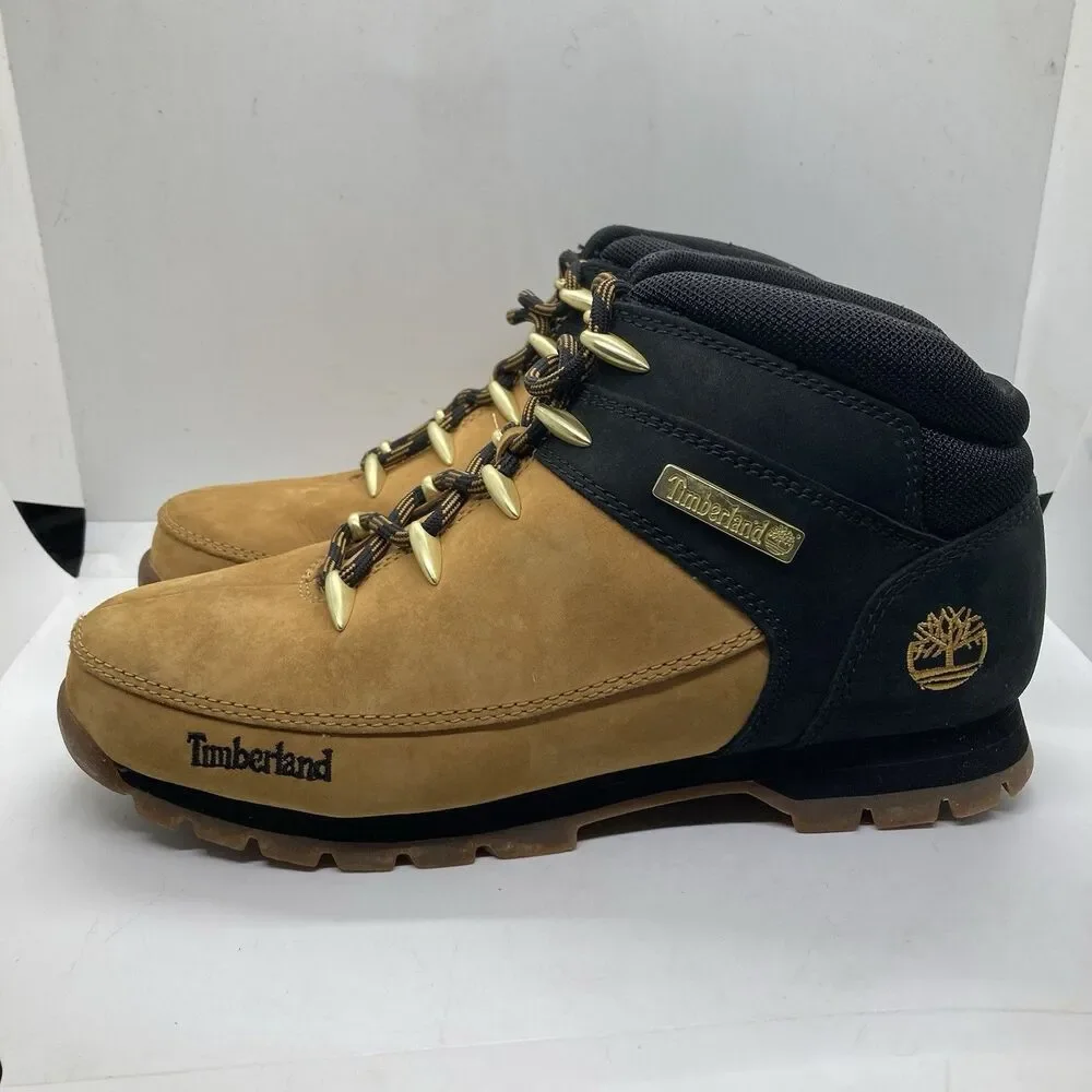 Timberland Mens Euro Sprint Mens 8.5 Wheat Black Hiking Outdoor